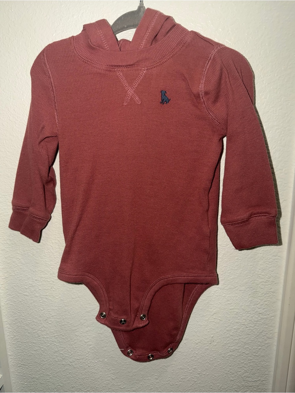 Carter's Hooded Waffle-Knit One-Piece Bodysuit - Rosewood